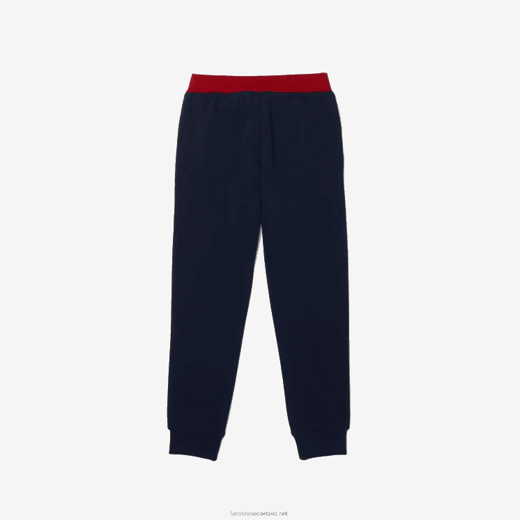 Lacoste gekleurde fleece joggingbroek met tailleband 0828H3266 marineblauw 166 kinderen
