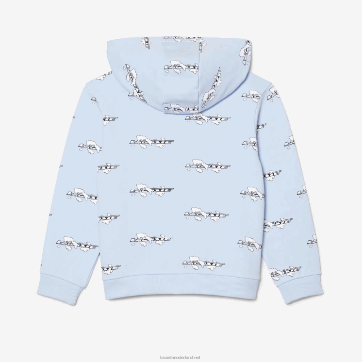 Lacoste hoodie van biologisch katoen met ritssluiting 0828H3063 lichtblauw t01 kinderen
