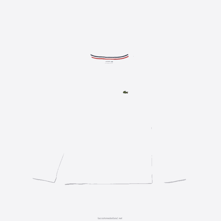 Lacoste jersey t-shirt met ronde hals 0828H3140 wit 001 kinderen