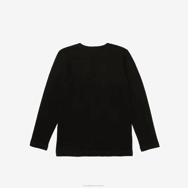 Lacoste jersey t-shirt met ronde hals 0828H3141 zwart 031 kinderen