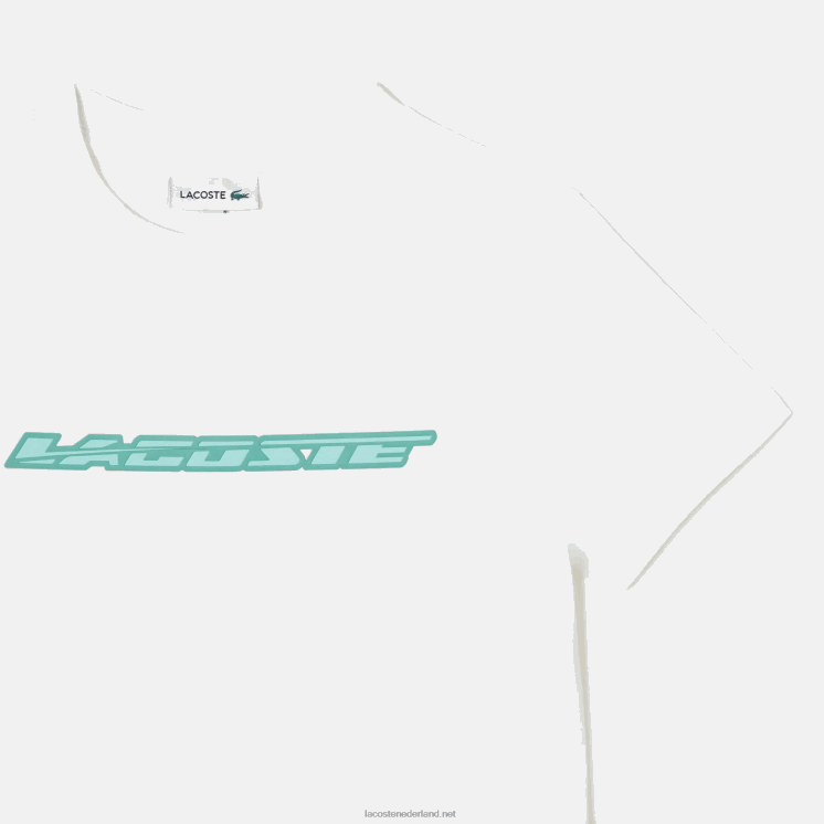 Lacoste katoenen jersey t-shirt met contrastmarkering 0828H3014 wit 001 kinderen