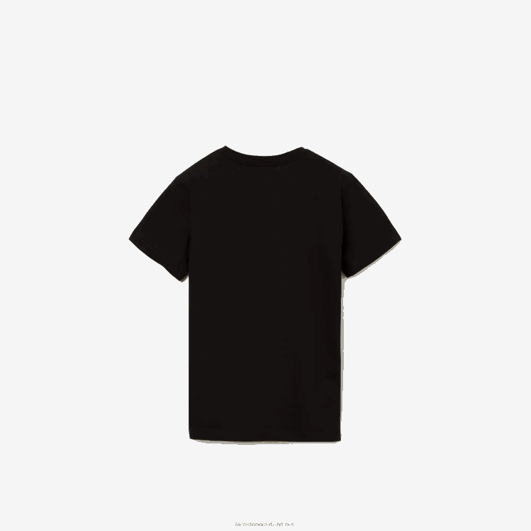 Lacoste katoenen t-shirt met v-hals 0828H3130 zwart 031 kinderen