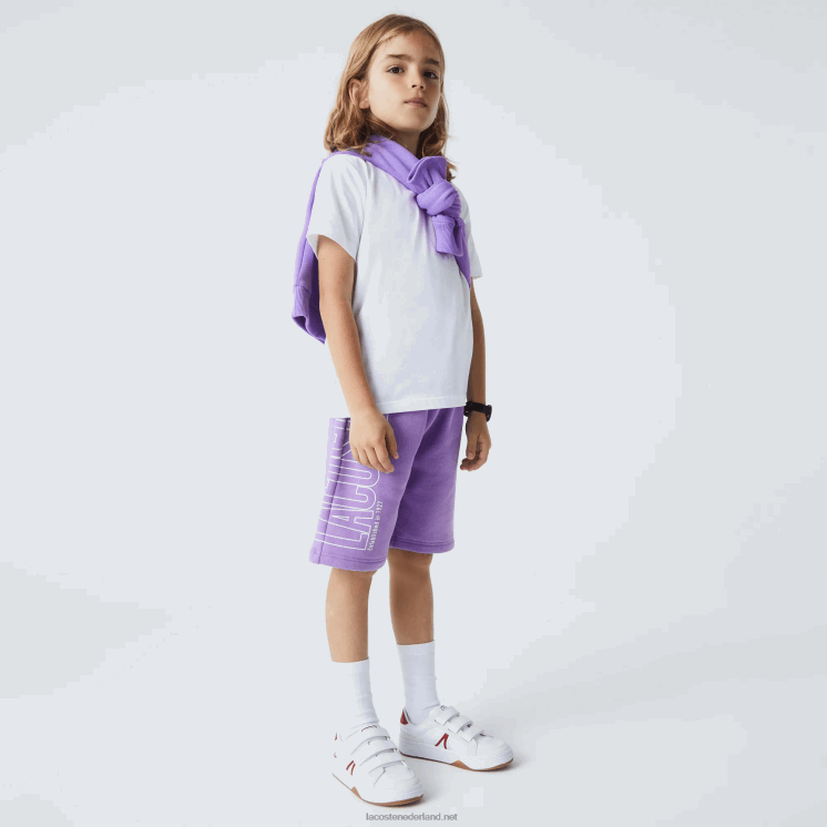Lacoste korte broek van biologisch katoen 0828H3276 paarse gfu jongens