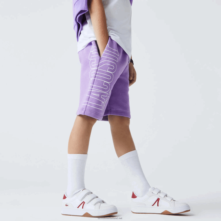 Lacoste korte broek van biologisch katoen 0828H3276 paarse gfu jongens
