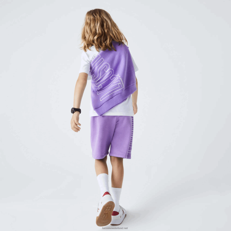 Lacoste korte broek van biologisch katoen 0828H3276 paarse gfu jongens