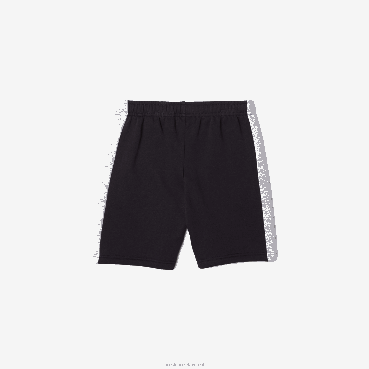 Lacoste korte broek van biologisch katoen met kleurstrepen 0828H3089 marineblauw grijs chine e6a kinderen
