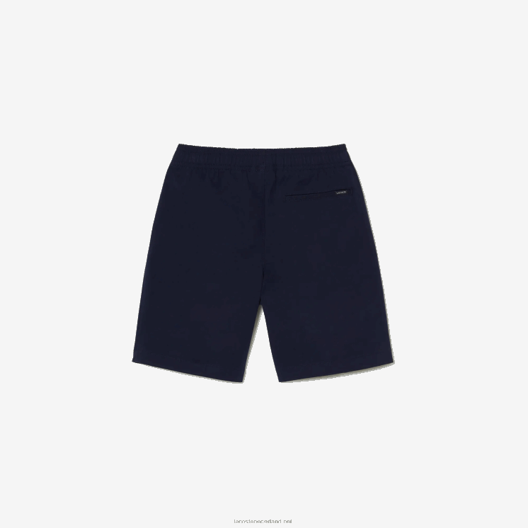 Lacoste lichtgewicht katoenen gabardine bermudashort 0828H3106 marineblauw 166 jongens