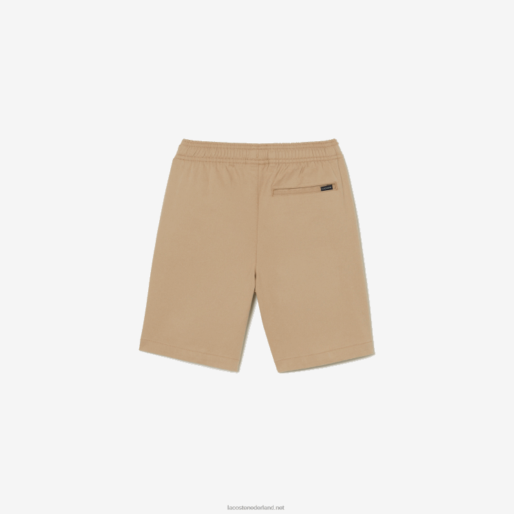 Lacoste lichtgewicht katoenen gabardine bermudashort 0828H3107 beige wu7 jongens