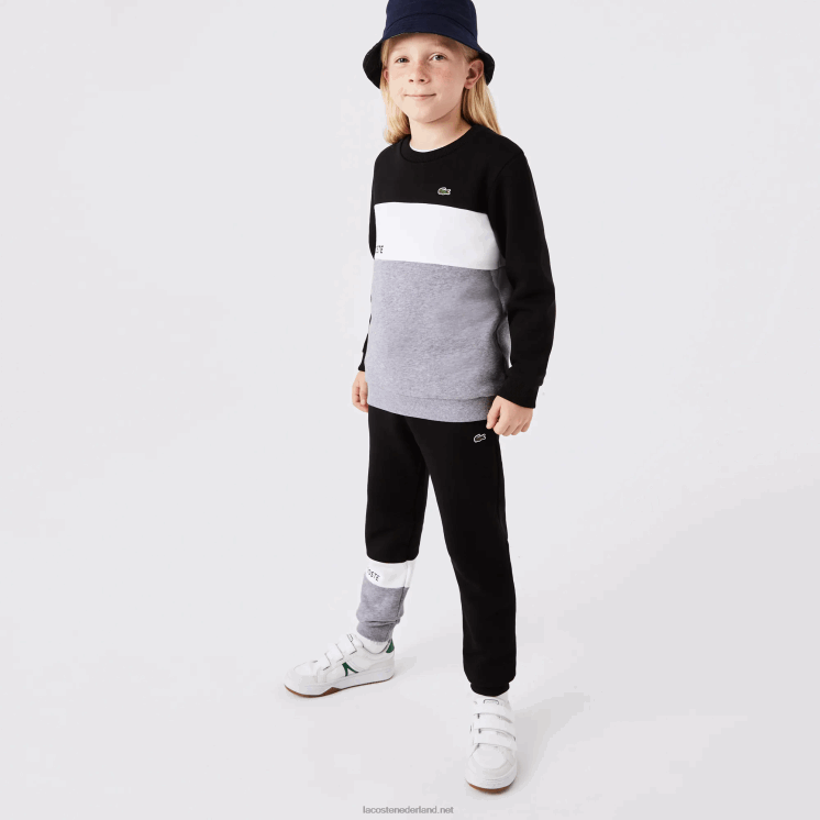 Lacoste merk trainingsbroek 0828H3214 zwart wit grijs chine nua kinderen