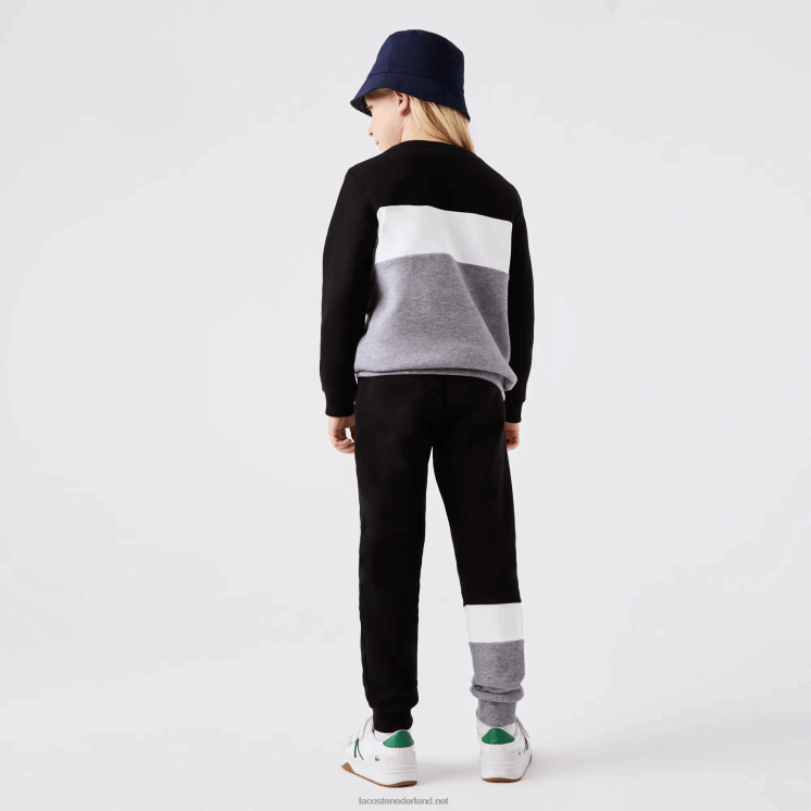 Lacoste merk trainingsbroek 0828H3214 zwart wit grijs chine nua kinderen