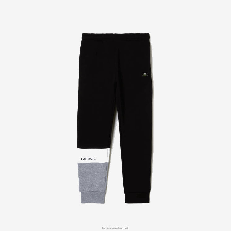 Lacoste merk trainingsbroek 0828H3214 zwart wit grijs chine nua kinderen