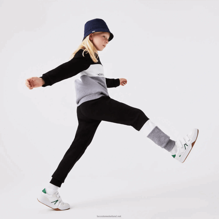 Lacoste merk trainingsbroek 0828H3214 zwart wit grijs chine nua kinderen
