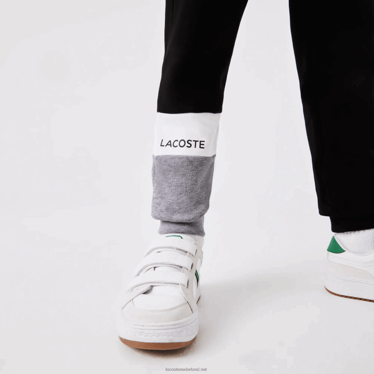 Lacoste merk trainingsbroek 0828H3214 zwart wit grijs chine nua kinderen