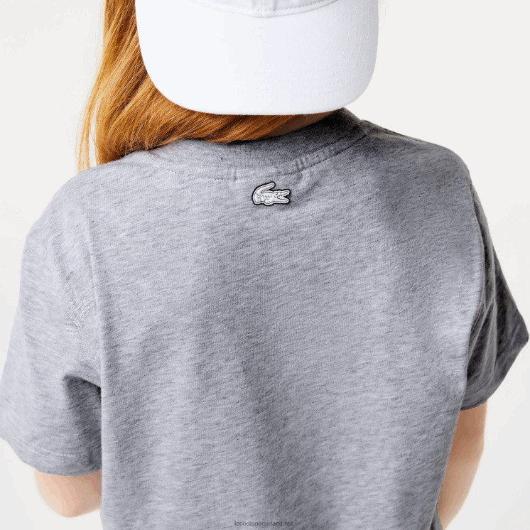 Lacoste oversized t-shirt in nautische stijl 0828H3143 grijze chine ca kinderen