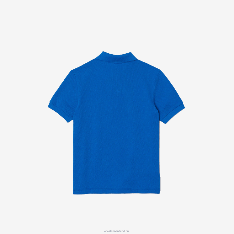 Lacoste piquépolo van biokatoen met komische badge 0828H3145 blauw k1q kinderen