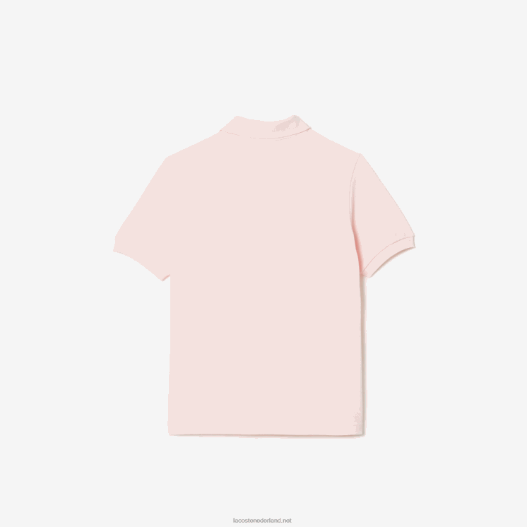 Lacoste piquépolo van biokatoen met komische badge 0828H3146 lichtroze t03 kinderen
