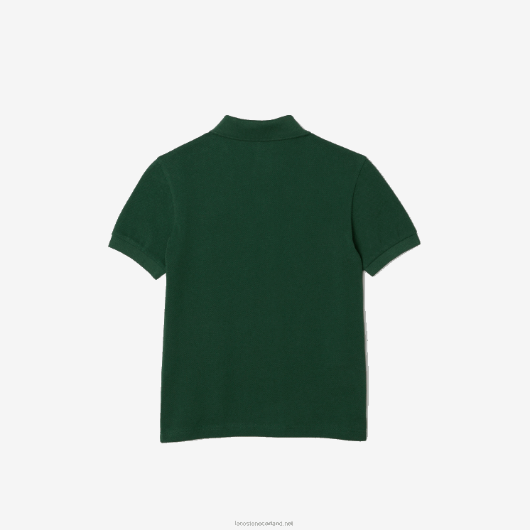 Lacoste polo van biologisch katoen met contrasterende print 0828H3034 groen 132 kinderen