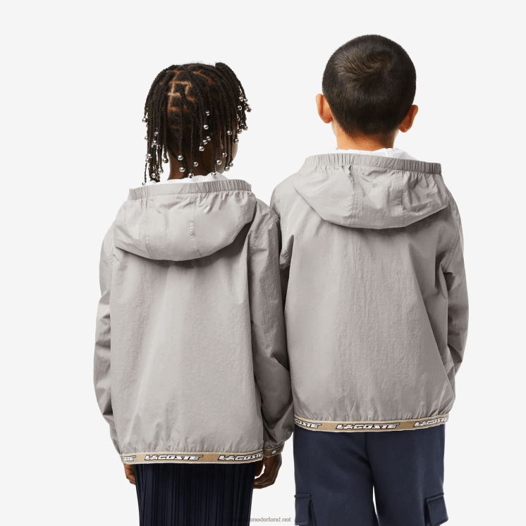 Lacoste pull-over jack met capuchon 0828H3065 grijze kzw kinderen