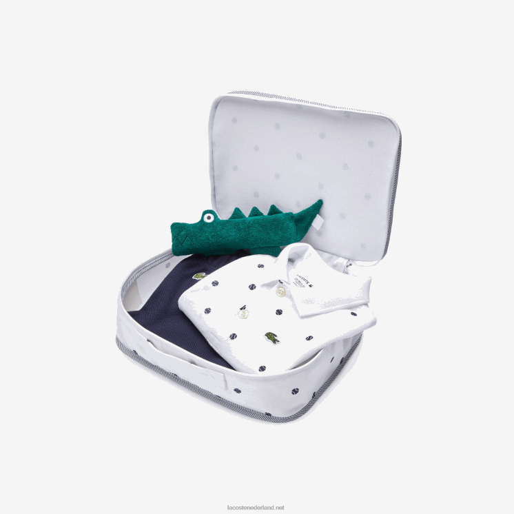 Lacoste set met pyjama's van speelgoed en biologisch katoen 0828H2984 marineblauw wit 525 kinderen