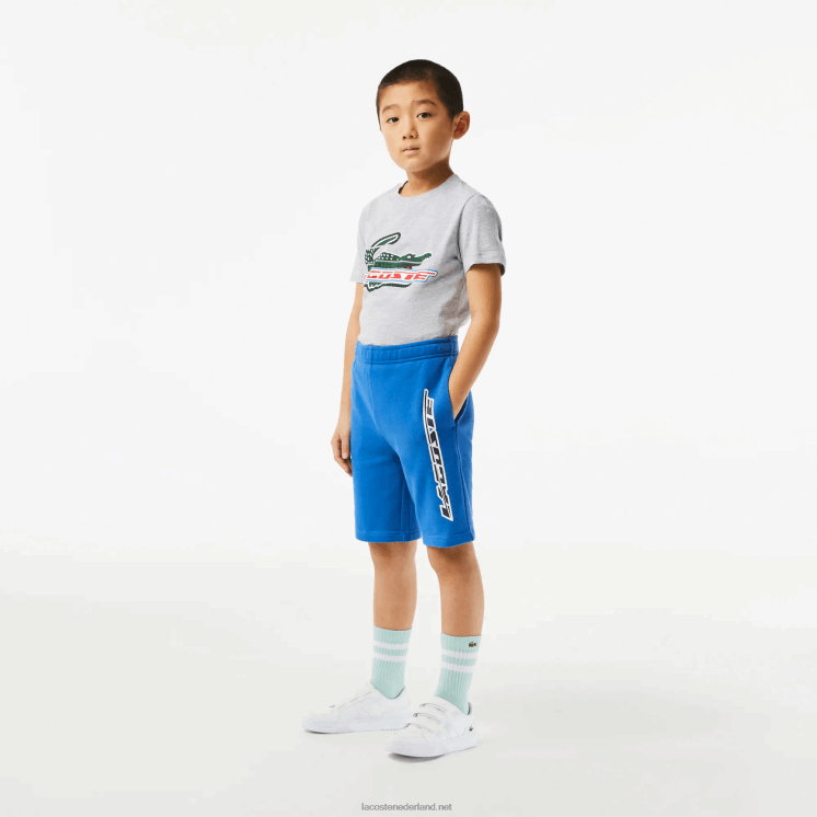 Lacoste shorts van biologisch katoen met contrasterende branding 0828H3087 blauwe kxb jongens