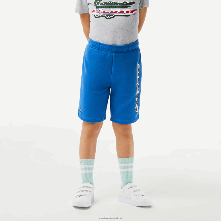 Lacoste shorts van biologisch katoen met contrasterende branding 0828H3087 blauwe kxb jongens