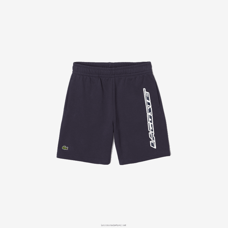 Lacoste shorts van biologisch katoen met contrasterende branding 0828H3088 blauwe kxe jongens