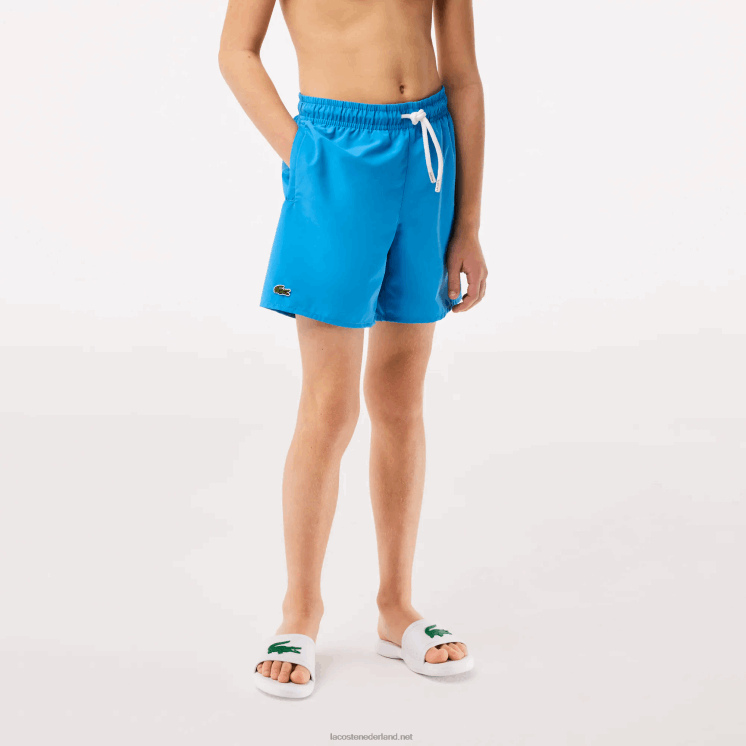 Lacoste sneldrogende stevige zwemshort 0828H3103 blauw groene wii jongens
