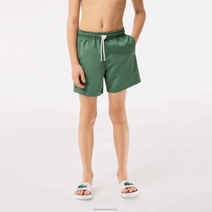 Lacoste sneldrogende stevige zwemshort 0828H3105 kaki groen wij jongens