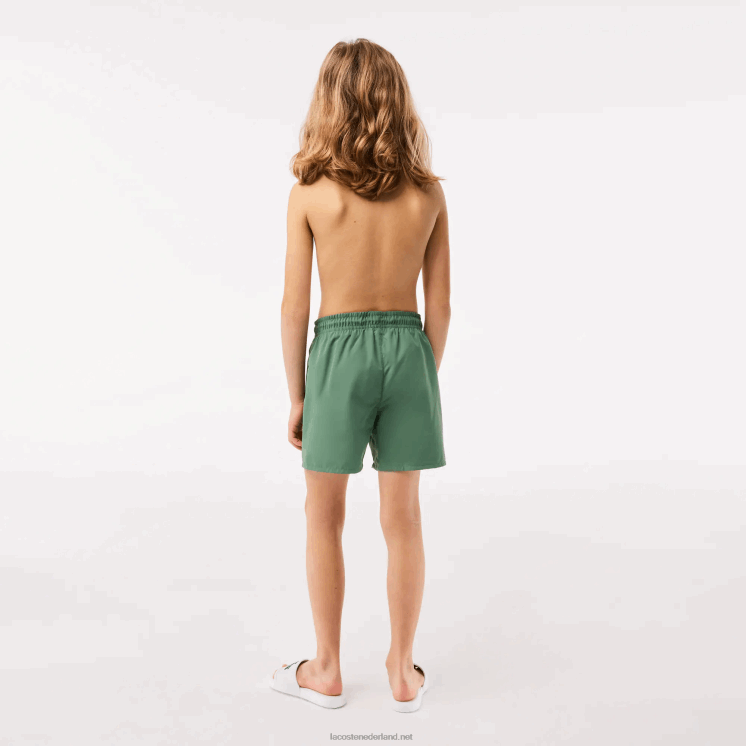 Lacoste sneldrogende stevige zwemshort 0828H3105 kaki groen wij jongens