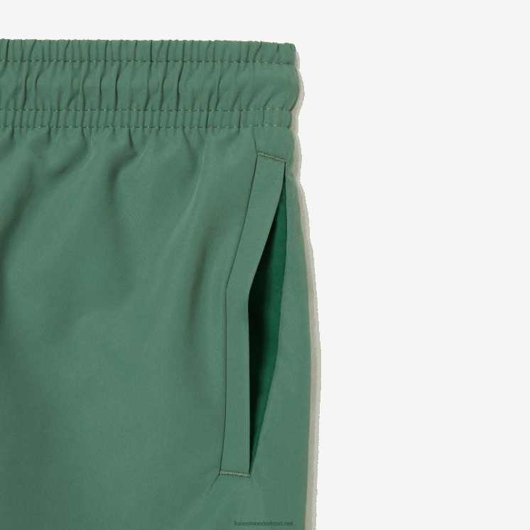 Lacoste sneldrogende stevige zwemshort 0828H3105 kaki groen wij jongens