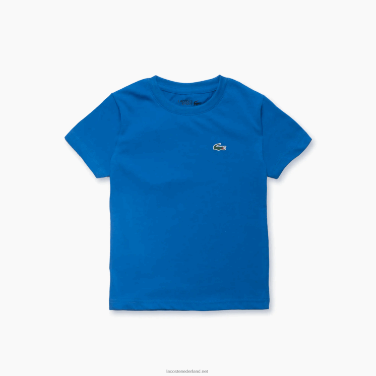 Lacoste sport T-shirt van ademende katoenmix 0828H3026 blauw k1q jongens