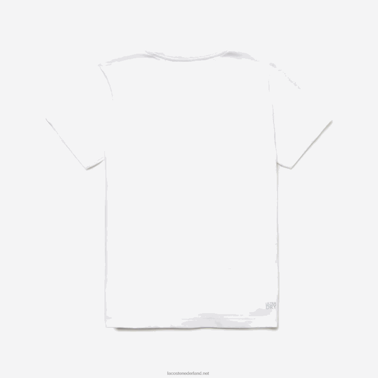 Lacoste sport T-shirt van ademende katoenmix 0828H3027 wit 001 jongens