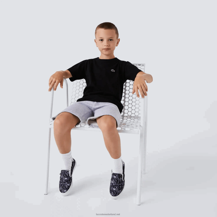 Lacoste sport T-shirt van ademende katoenmix 0828H3028 zwart 031 jongens