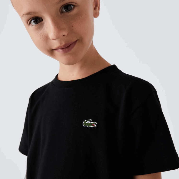 Lacoste sport T-shirt van ademende katoenmix 0828H3028 zwart 031 jongens