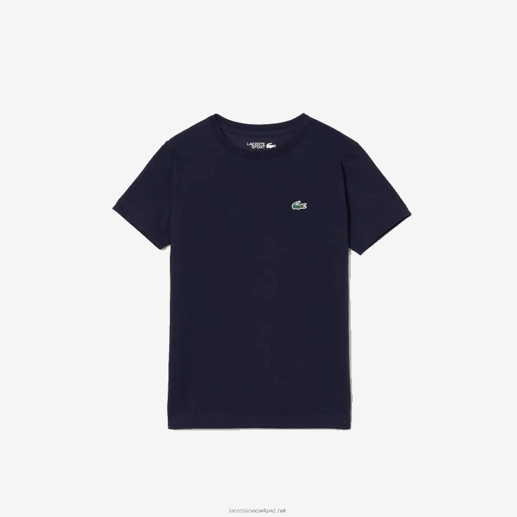 Lacoste sport T-shirt van ademende katoenmix 0828H3138 marineblauw 166 jongens