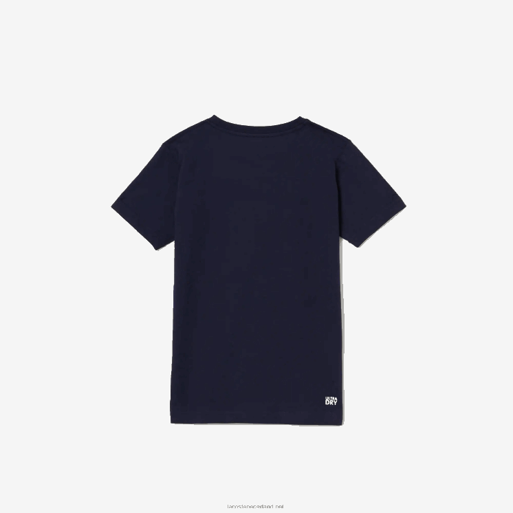 Lacoste sport T-shirt van ademende katoenmix 0828H3138 marineblauw 166 jongens