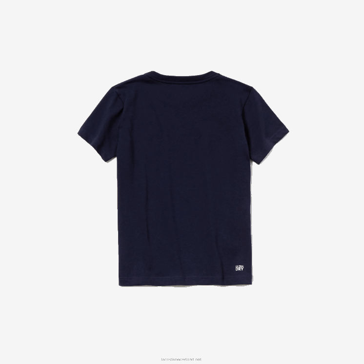 Lacoste sport T-shirt van ademende katoenmix 0828H3138 marineblauw 166 jongens