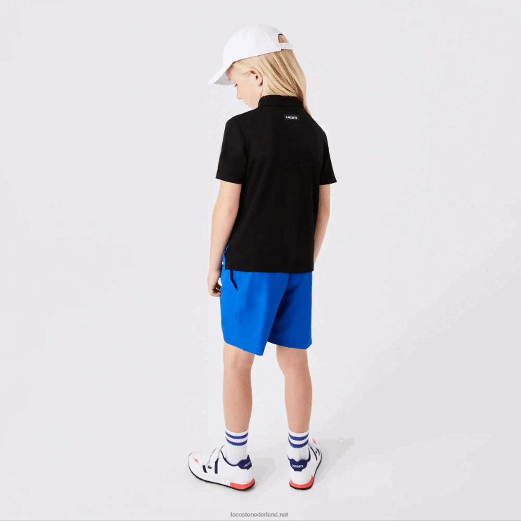 Lacoste sport colorblock tennispolo 0828H3150 zwart blauw wit 7ke kinderen