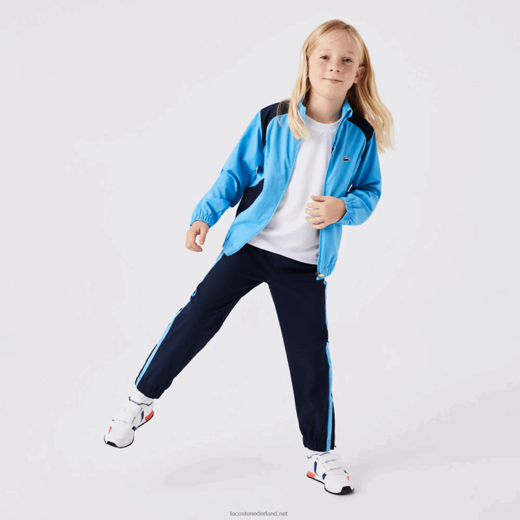 Lacoste sport colorblock tennistrainingspak 0828H3186 marineblauw y25 kinderen