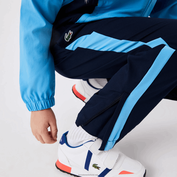 Lacoste sport colorblock tennistrainingspak 0828H3186 marineblauw y25 kinderen