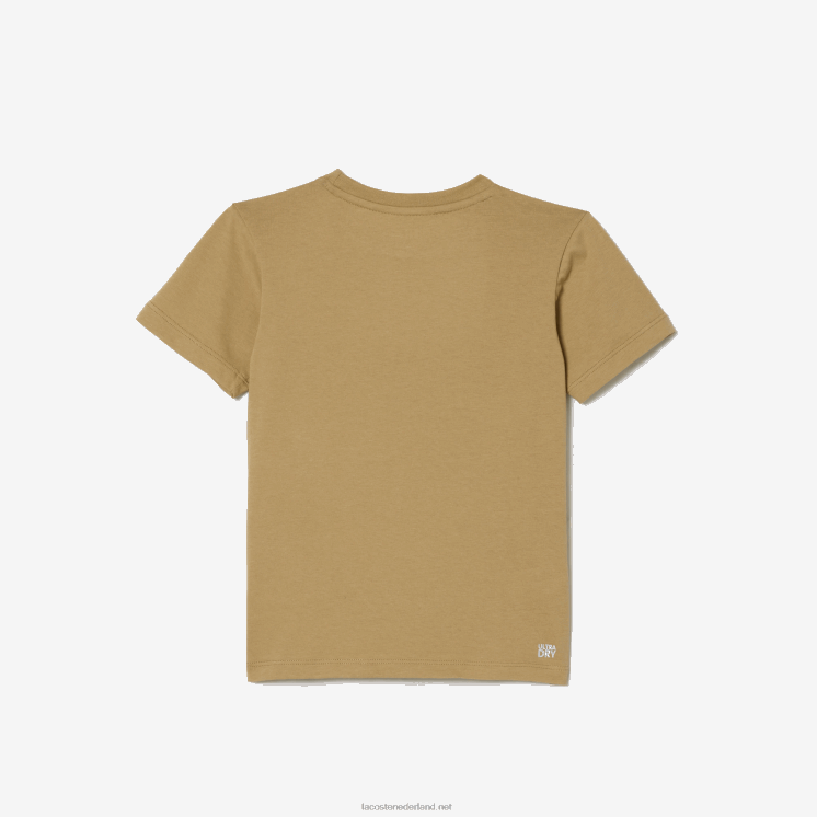 Lacoste sport tennis technische jersey oversized croc t-shirt 0828H3018 beige oranje vi2 kinderen