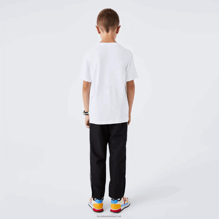 Lacoste sport tennis technische jersey oversized croc t-shirt 0828H3019 wit zwart au8 kinderen