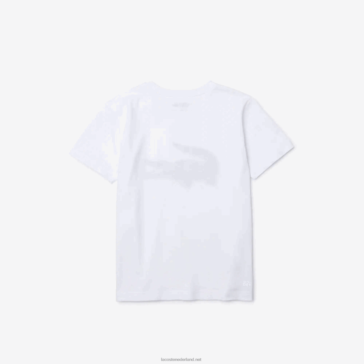Lacoste sport tennis technische jersey oversized croc t-shirt 0828H3019 wit zwart au8 kinderen
