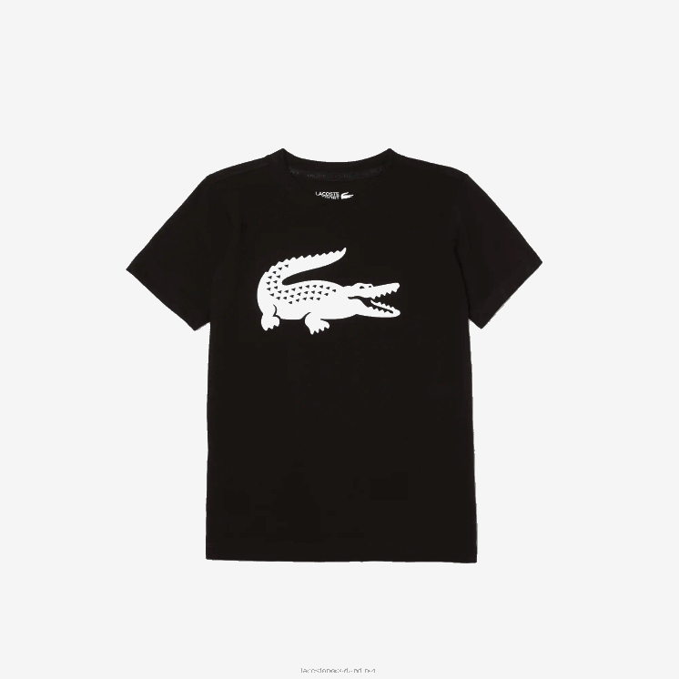 Lacoste sport tennis technische jersey oversized croc t-shirt 0828H3020 zwart wit 258 kinderen