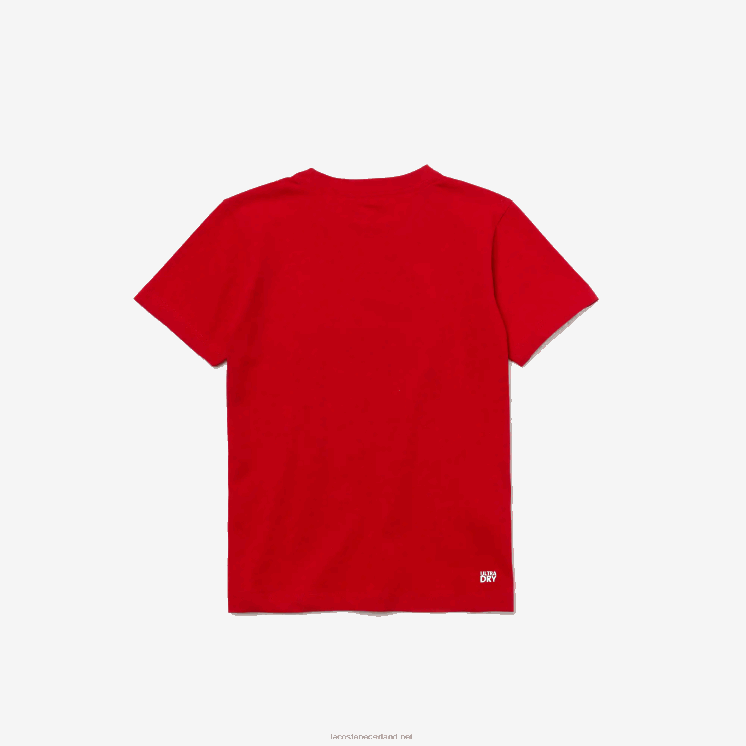 Lacoste sport tennis technische jersey oversized croc t-shirt 0828H3021 rood wit 564 kinderen