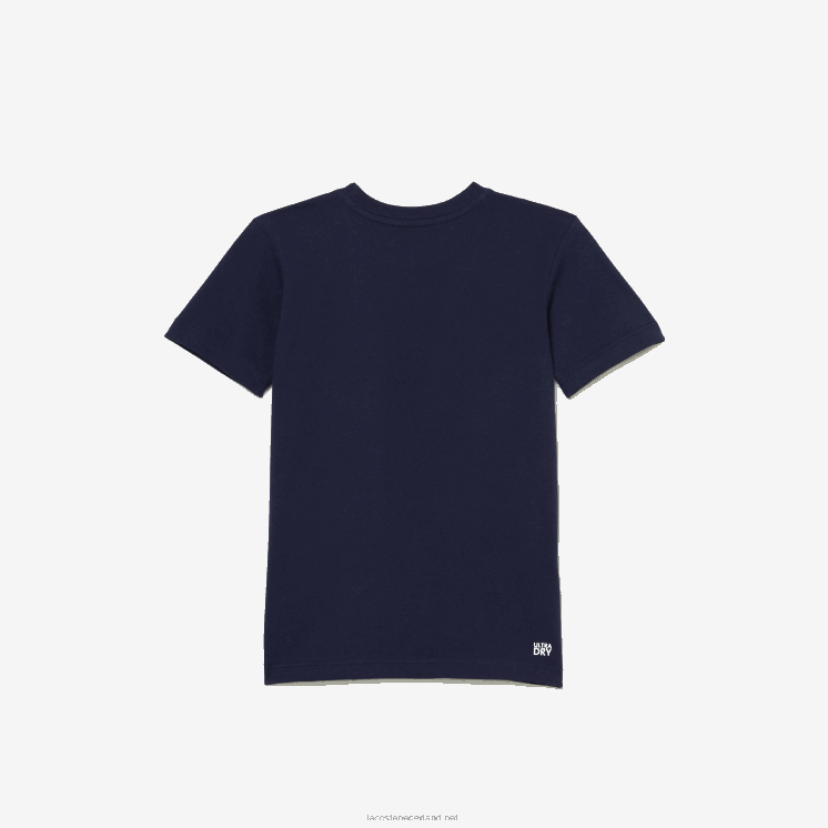 Lacoste sport tennis technische jersey oversized croc t-shirt 0828H3023 marineblauw vi3 kinderen