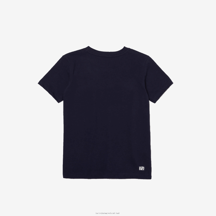 Lacoste sport tennis technische jersey oversized croc t-shirt 0828H3121 marineblauw 976 kinderen