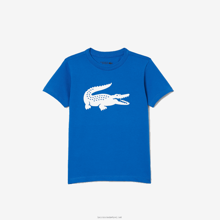 Lacoste sport tennis technische jersey oversized croc t-shirt 0828H3157 blauw wit lux kinderen