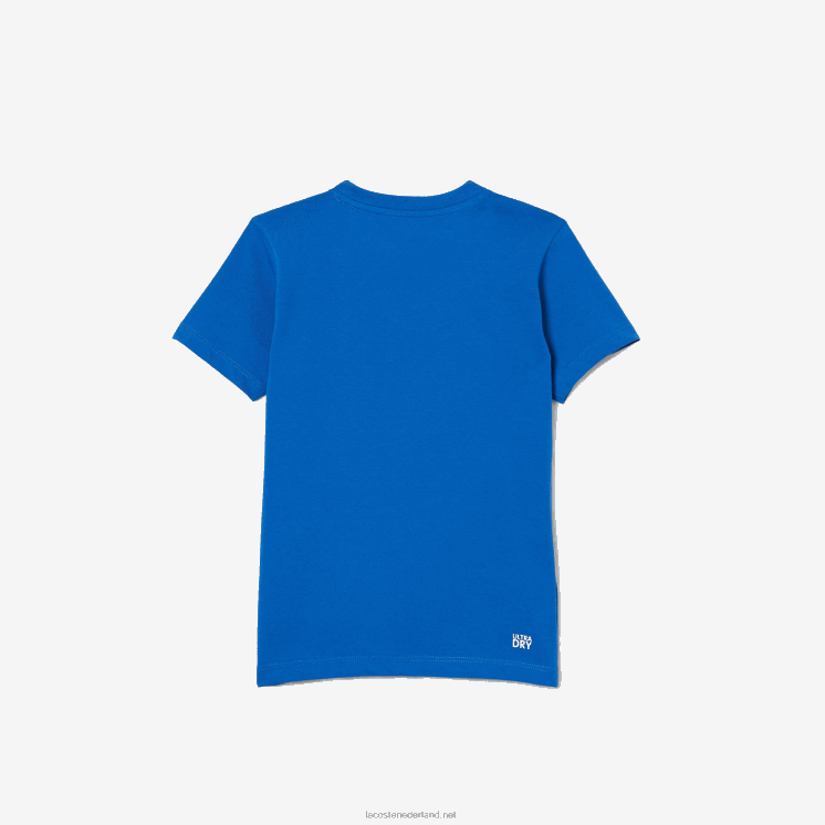 Lacoste sport tennis technische jersey oversized croc t-shirt 0828H3157 blauw wit lux kinderen