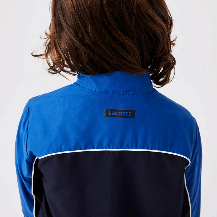 Lacoste sport trainingspak met kleurvlakken 0828H3209 marineblauw 976 jongens